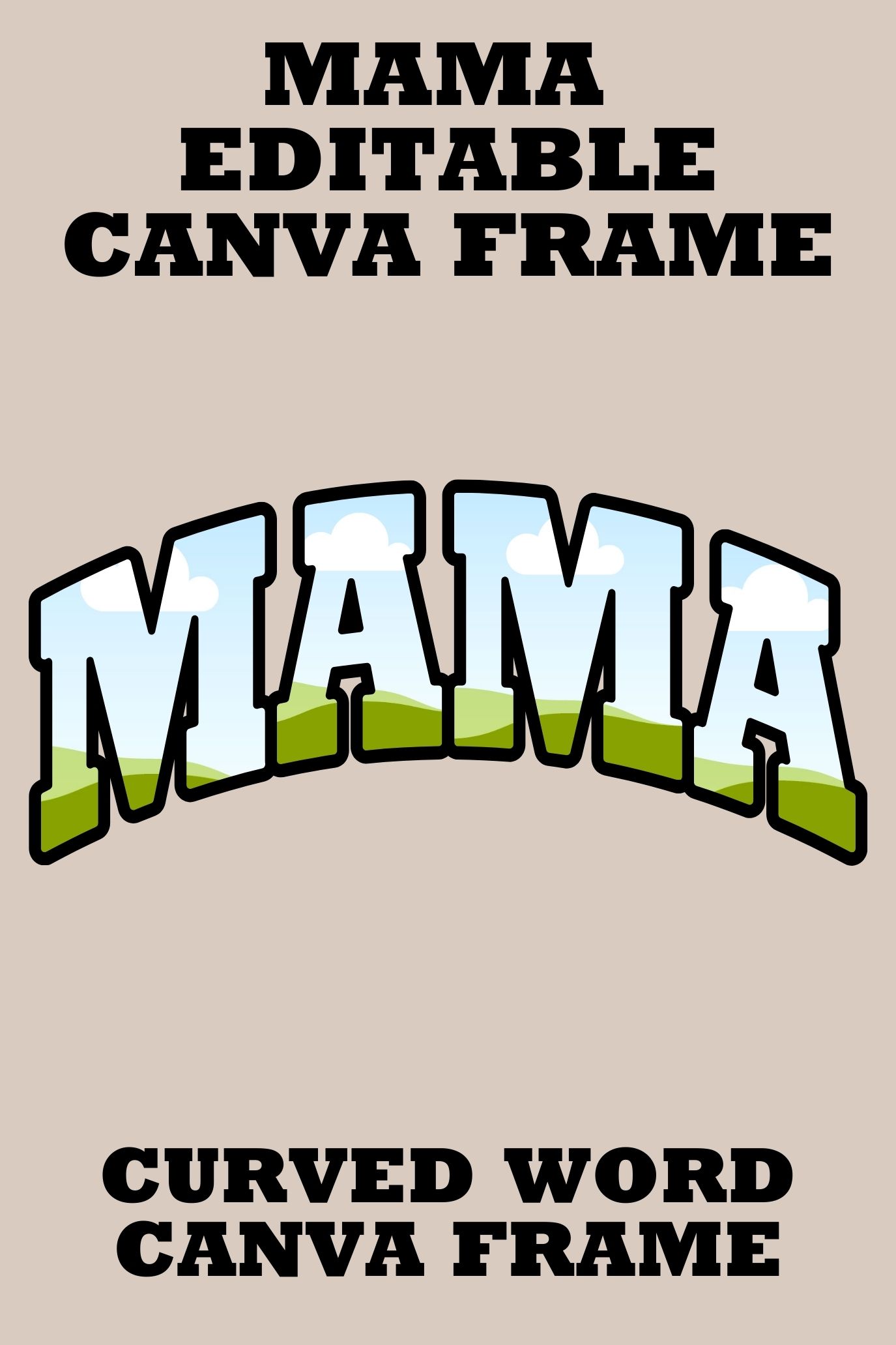 Curved "CHEER" Canva Frame, Varsity Football Cheer Squad Template