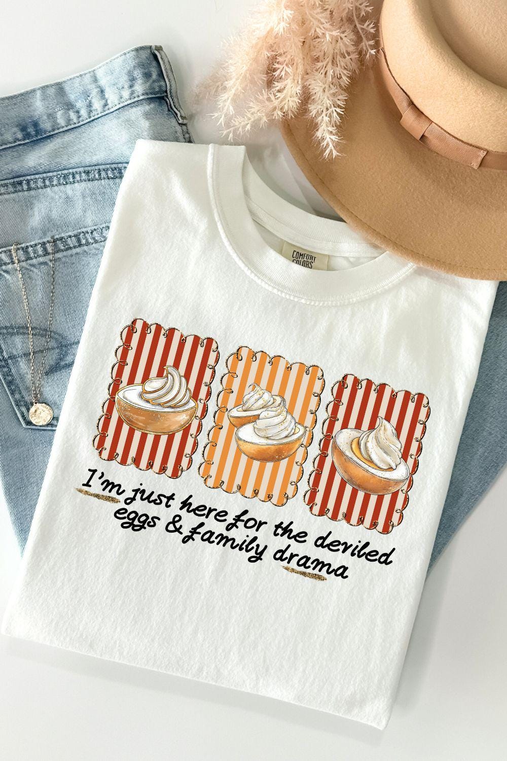 Thanksgiving Dinner PNG | Funny Thanksgiving Shirt Design | Deviled Eggs Sublimation Print for Fall Shirts & Gifts | Retro Thanksgiving png