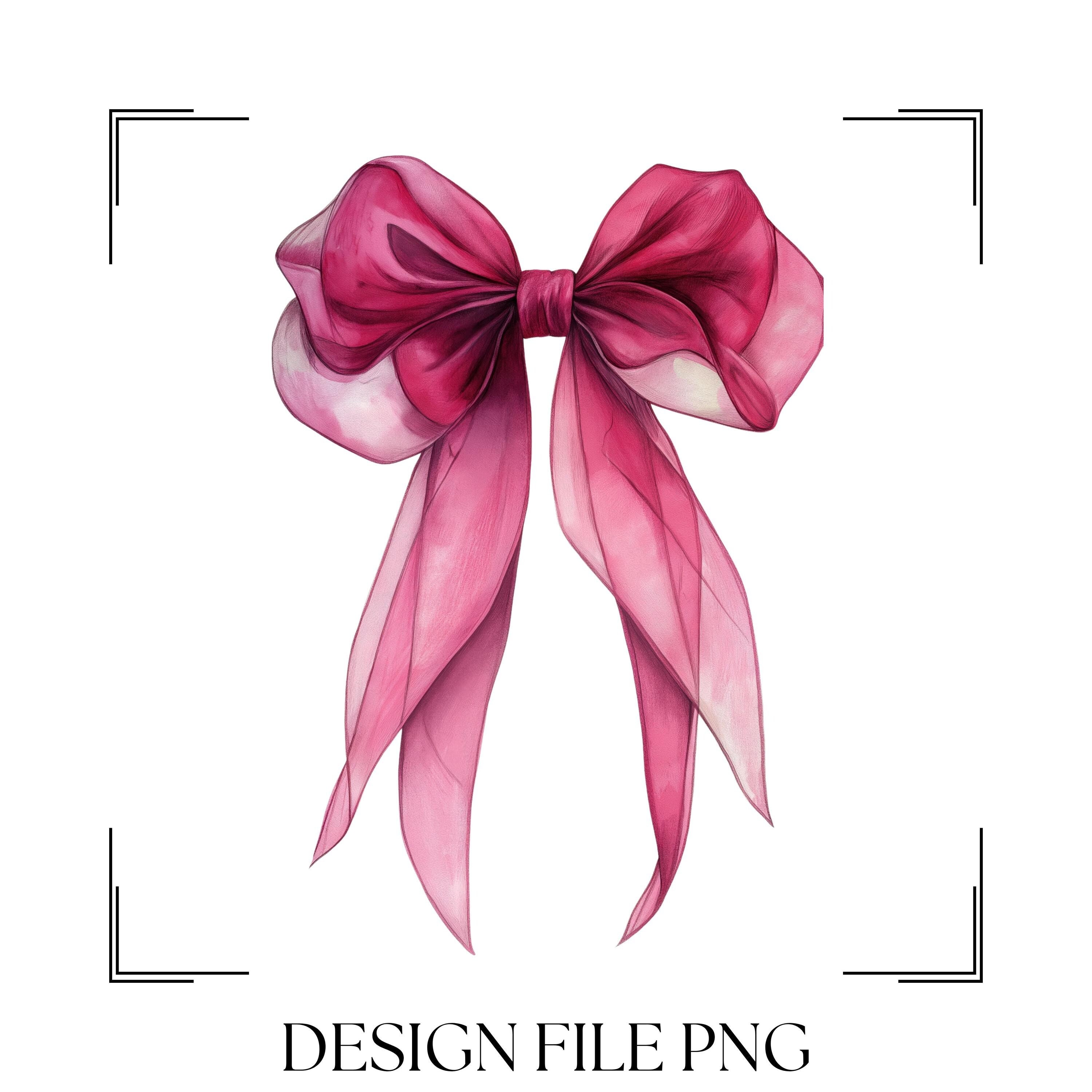 Watercolor Maroon Bow Clipart: Coquette Cowgirl PNG