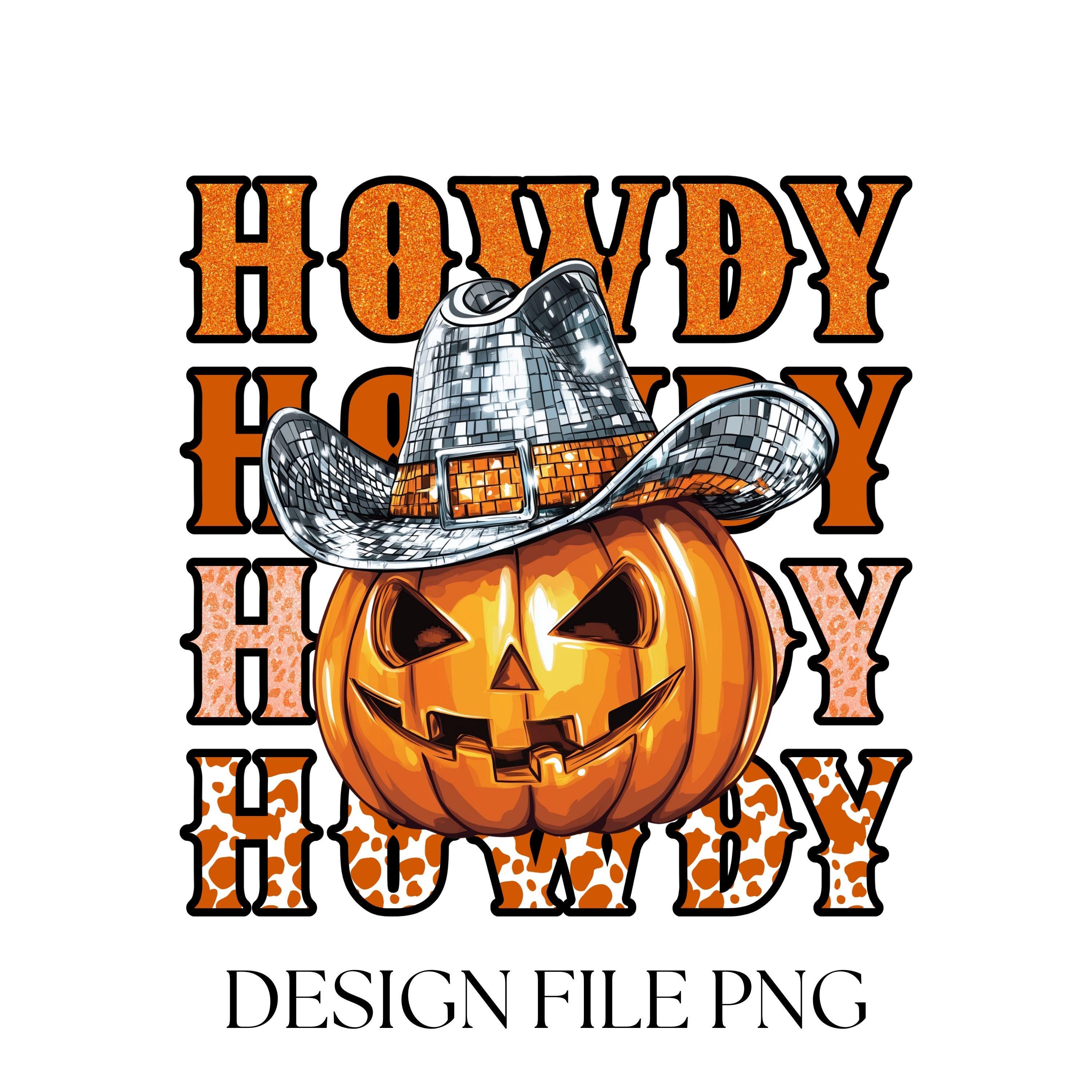 Disco Cowgirl Pumpkin PNG: Halloween Cowboy Hat