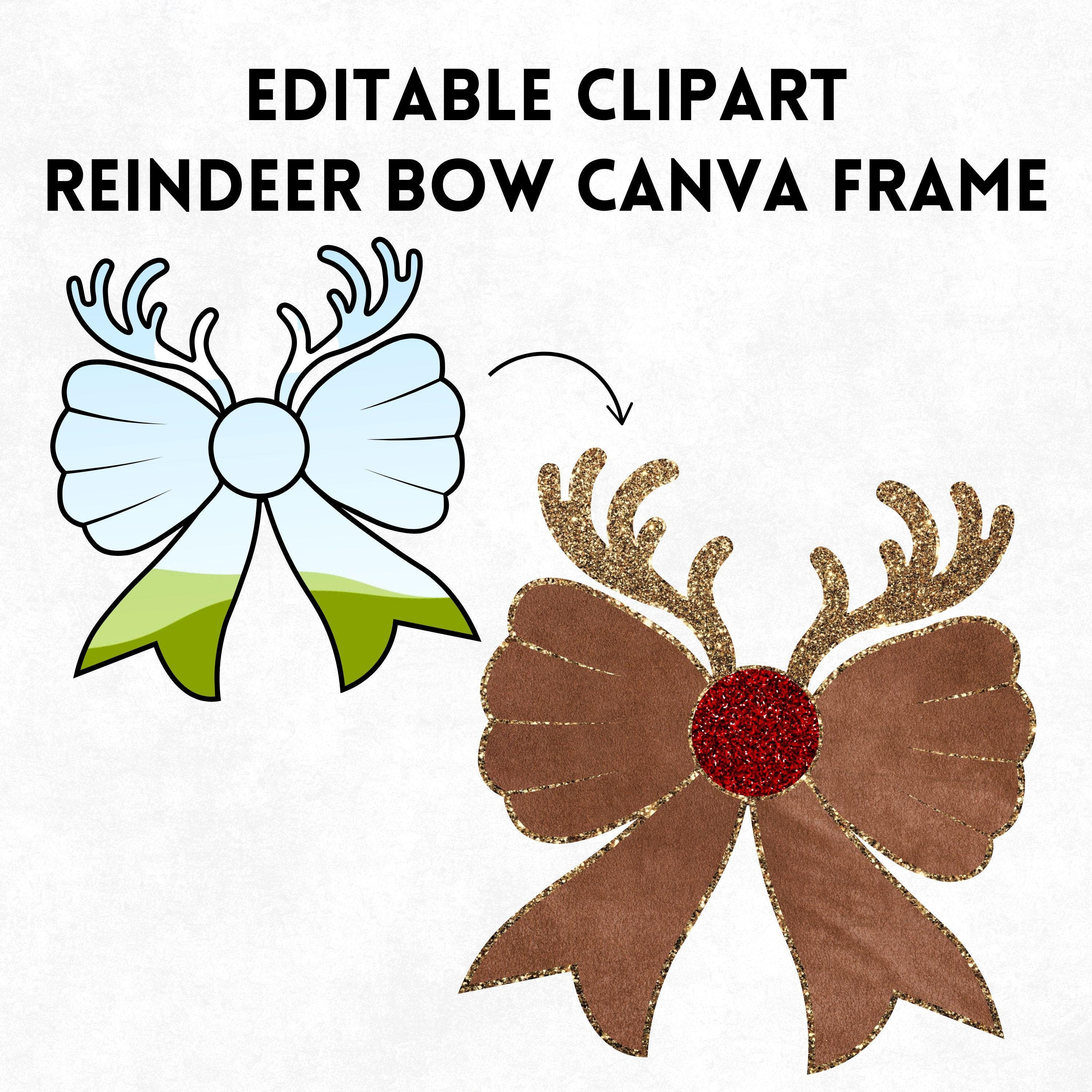 Reindeer Antler Bow Canva Frame: Christmas Editable Canva Frame