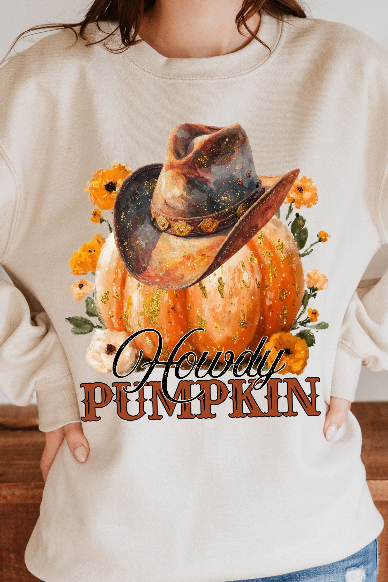 Howdy Pumpkin PNG | Western Fall Shirt Design | Cowgirl Autumn Sublimation | Cowboy Hat Pumpkin Clipart | Country Fall PNG