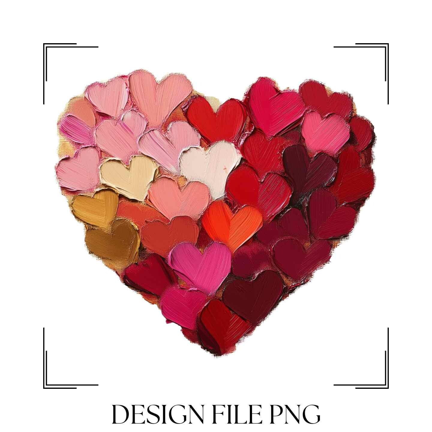 Red Gold Heart Paint Swatches PNG, Abstract Brush Stroke Texture Sublimation design png